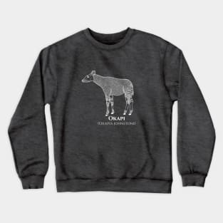 Okapi with Common and Scientific Names - zebra giraffe drawing Crewneck Sweatshirt